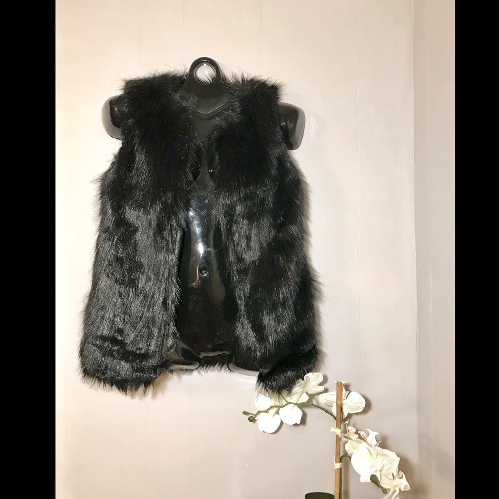 Black fur vest